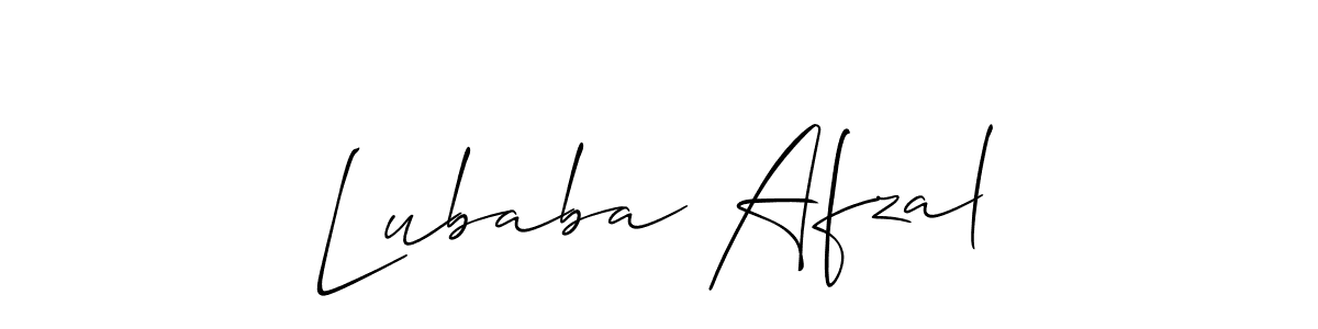 Use a signature maker to create a handwritten signature online. With this signature software, you can design (Allison_Script) your own signature for name Lubaba Afzal. Lubaba Afzal signature style 2 images and pictures png