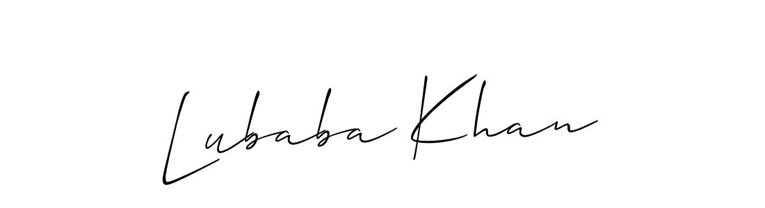 How to make Lubaba Khan signature? Allison_Script is a professional autograph style. Create handwritten signature for Lubaba Khan name. Lubaba Khan signature style 2 images and pictures png