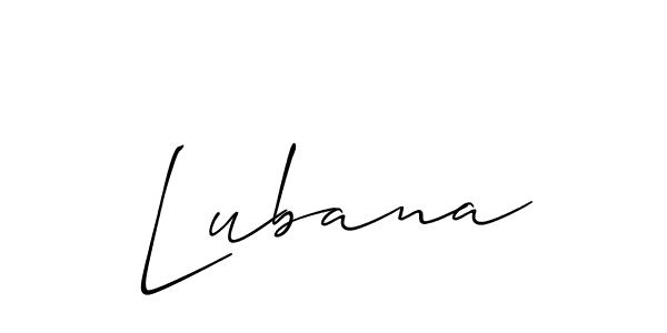 Make a beautiful signature design for name Lubana. With this signature (Allison_Script) style, you can create a handwritten signature for free. Lubana signature style 2 images and pictures png