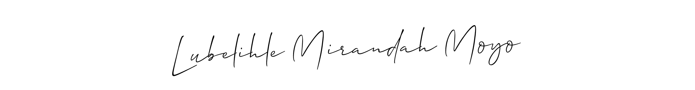 Use a signature maker to create a handwritten signature online. With this signature software, you can design (Allison_Script) your own signature for name Lubelihle Mirandah Moyo. Lubelihle Mirandah Moyo signature style 2 images and pictures png