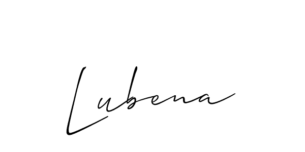 Create a beautiful signature design for name Lubena. With this signature (Allison_Script) fonts, you can make a handwritten signature for free. Lubena signature style 2 images and pictures png