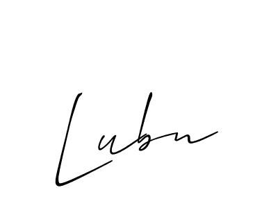 It looks lik you need a new signature style for name Lubn. Design unique handwritten (Allison_Script) signature with our free signature maker in just a few clicks. Lubn signature style 2 images and pictures png
