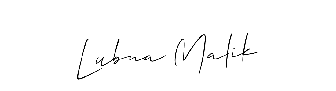 How to make Lubna Malik name signature. Use Allison_Script style for creating short signs online. This is the latest handwritten sign. Lubna Malik signature style 2 images and pictures png
