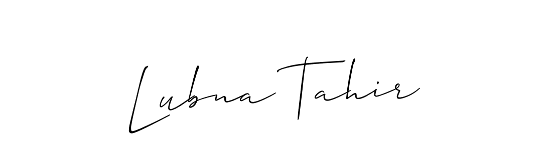 if you are searching for the best signature style for your name Lubna Tahir. so please give up your signature search. here we have designed multiple signature styles  using Allison_Script. Lubna Tahir signature style 2 images and pictures png