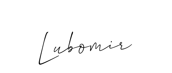 The best way (Allison_Script) to make a short signature is to pick only two or three words in your name. The name Lubomir include a total of six letters. For converting this name. Lubomir signature style 2 images and pictures png