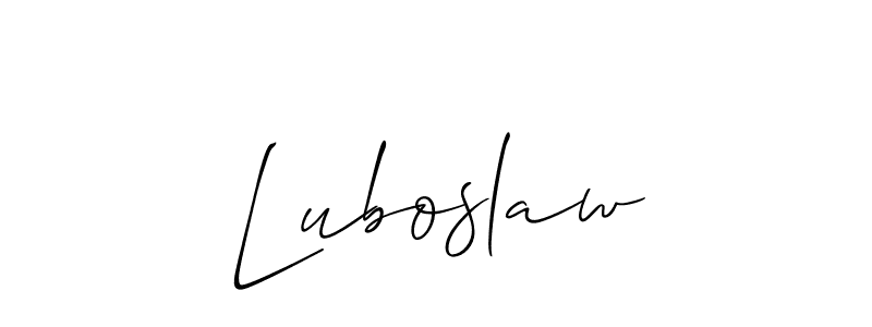 How to make Luboslaw name signature. Use Allison_Script style for creating short signs online. This is the latest handwritten sign. Luboslaw signature style 2 images and pictures png