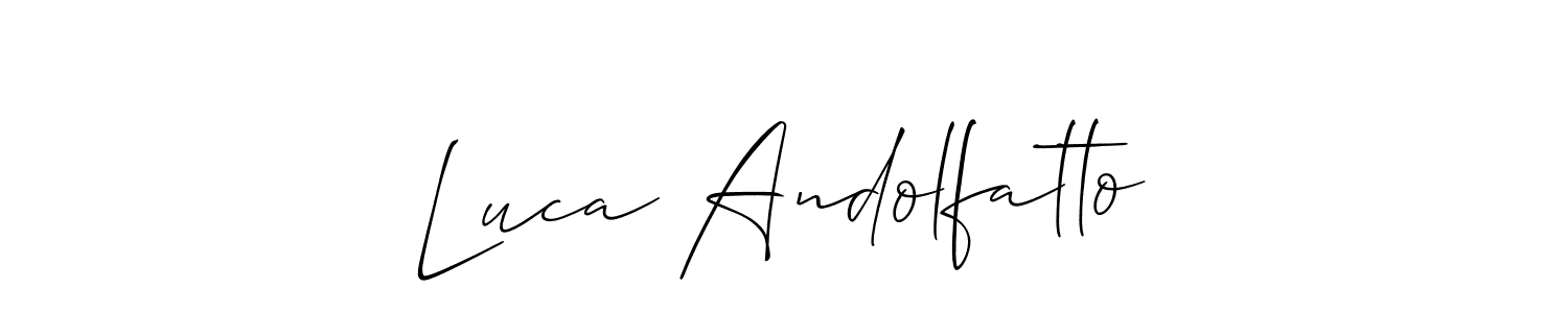 It looks lik you need a new signature style for name Luca Andolfatto. Design unique handwritten (Allison_Script) signature with our free signature maker in just a few clicks. Luca Andolfatto signature style 2 images and pictures png