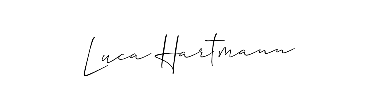 How to make Luca Hartmann name signature. Use Allison_Script style for creating short signs online. This is the latest handwritten sign. Luca Hartmann signature style 2 images and pictures png