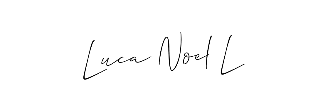 The best way (Allison_Script) to make a short signature is to pick only two or three words in your name. The name Luca Noel L include a total of six letters. For converting this name. Luca Noel L signature style 2 images and pictures png