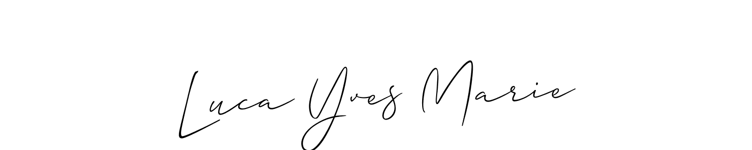 You should practise on your own different ways (Allison_Script) to write your name (Luca Yves Marie) in signature. don't let someone else do it for you. Luca Yves Marie signature style 2 images and pictures png