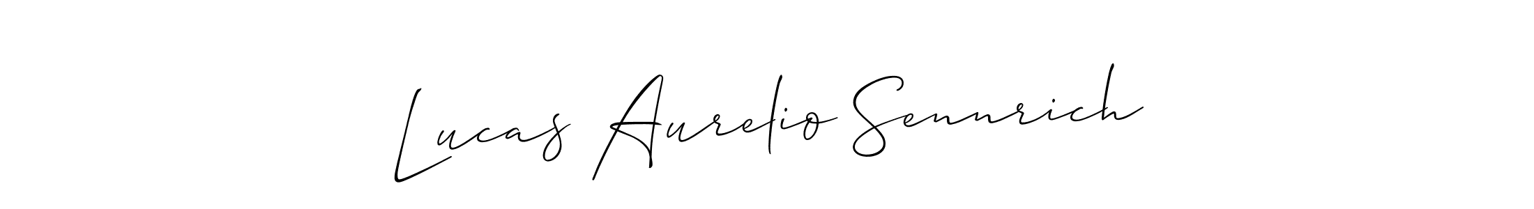 You should practise on your own different ways (Allison_Script) to write your name (Lucas Aurelio Sennrich) in signature. don't let someone else do it for you. Lucas Aurelio Sennrich signature style 2 images and pictures png