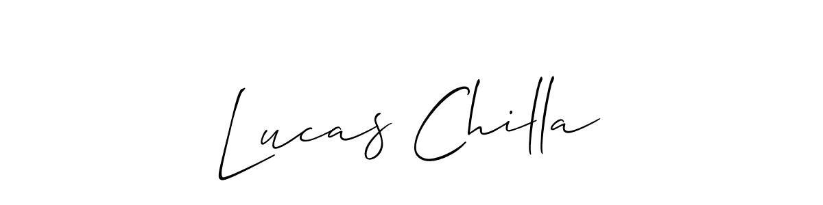 It looks lik you need a new signature style for name Lucas Chilla. Design unique handwritten (Allison_Script) signature with our free signature maker in just a few clicks. Lucas Chilla signature style 2 images and pictures png