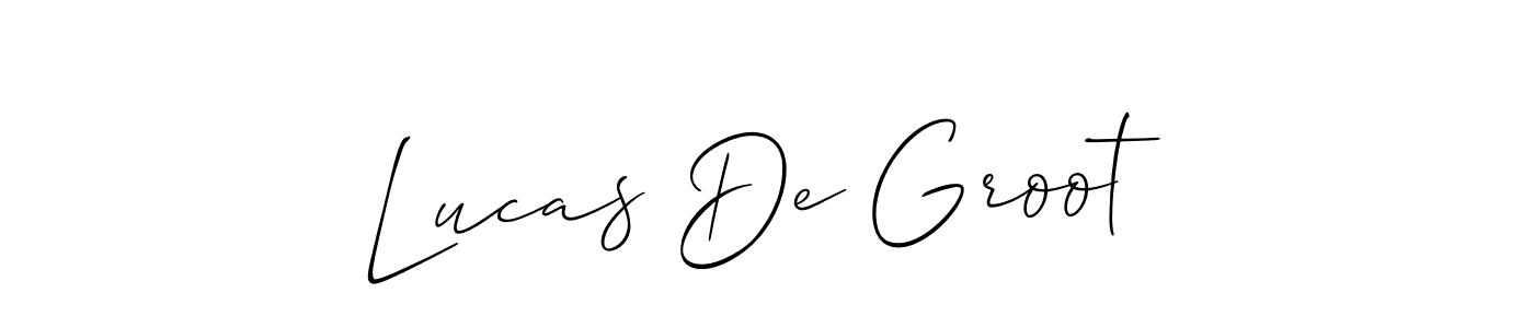 Allison_Script is a professional signature style that is perfect for those who want to add a touch of class to their signature. It is also a great choice for those who want to make their signature more unique. Get Lucas De Groot name to fancy signature for free. Lucas De Groot signature style 2 images and pictures png