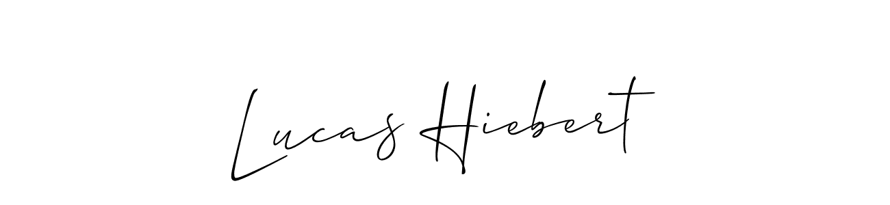 It looks lik you need a new signature style for name Lucas Hiebert. Design unique handwritten (Allison_Script) signature with our free signature maker in just a few clicks. Lucas Hiebert signature style 2 images and pictures png