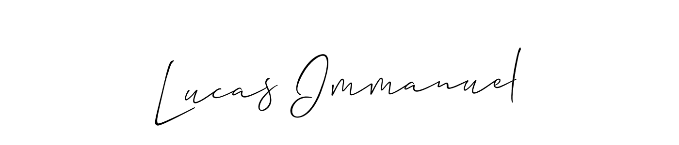 It looks lik you need a new signature style for name Lucas Immanuel. Design unique handwritten (Allison_Script) signature with our free signature maker in just a few clicks. Lucas Immanuel signature style 2 images and pictures png