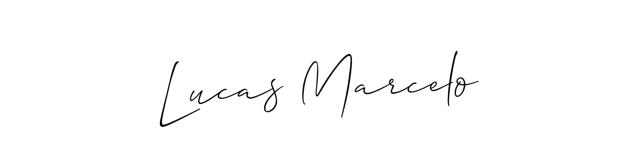 Create a beautiful signature design for name Lucas Marcelo. With this signature (Allison_Script) fonts, you can make a handwritten signature for free. Lucas Marcelo signature style 2 images and pictures png