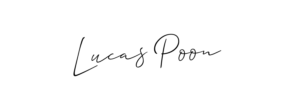 Lucas Poon stylish signature style. Best Handwritten Sign (Allison_Script) for my name. Handwritten Signature Collection Ideas for my name Lucas Poon. Lucas Poon signature style 2 images and pictures png