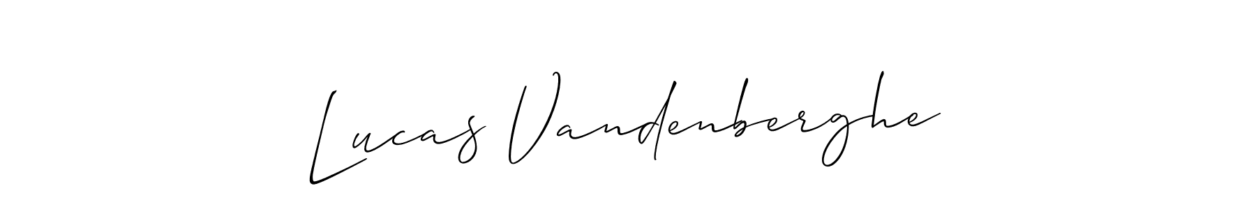 How to make Lucas Vandenberghe name signature. Use Allison_Script style for creating short signs online. This is the latest handwritten sign. Lucas Vandenberghe signature style 2 images and pictures png