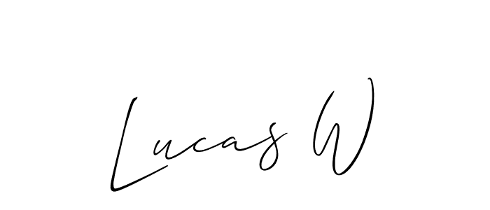 It looks lik you need a new signature style for name Lucas W. Design unique handwritten (Allison_Script) signature with our free signature maker in just a few clicks. Lucas W signature style 2 images and pictures png