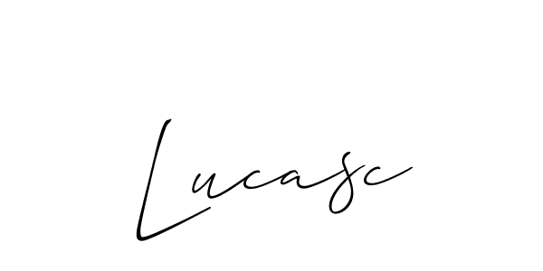 Design your own signature with our free online signature maker. With this signature software, you can create a handwritten (Allison_Script) signature for name Lucasc. Lucasc signature style 2 images and pictures png