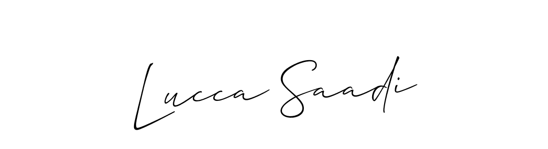 Also You can easily find your signature by using the search form. We will create Lucca Saadi name handwritten signature images for you free of cost using Allison_Script sign style. Lucca Saadi signature style 2 images and pictures png