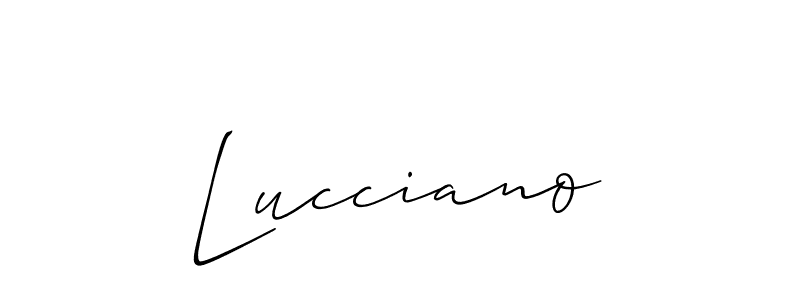 if you are searching for the best signature style for your name Lucciano. so please give up your signature search. here we have designed multiple signature styles  using Allison_Script. Lucciano signature style 2 images and pictures png