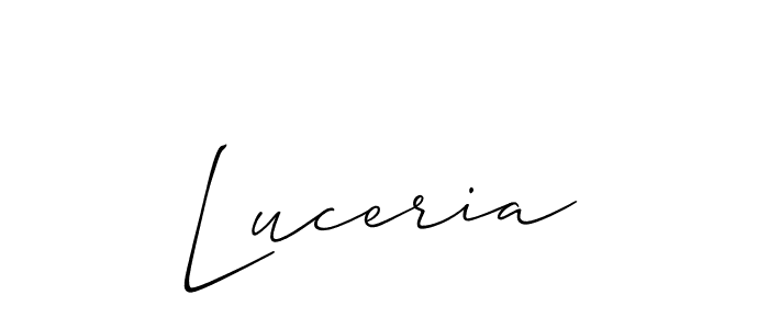 It looks lik you need a new signature style for name Luceria. Design unique handwritten (Allison_Script) signature with our free signature maker in just a few clicks. Luceria signature style 2 images and pictures png