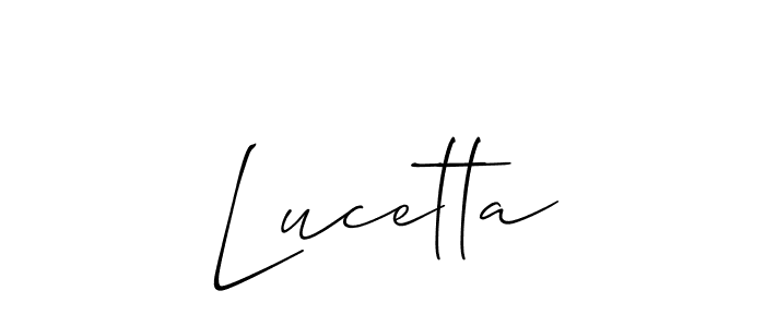Design your own signature with our free online signature maker. With this signature software, you can create a handwritten (Allison_Script) signature for name Lucetta. Lucetta signature style 2 images and pictures png