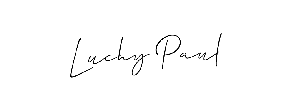 Design your own signature with our free online signature maker. With this signature software, you can create a handwritten (Allison_Script) signature for name Luchy Paul. Luchy Paul signature style 2 images and pictures png