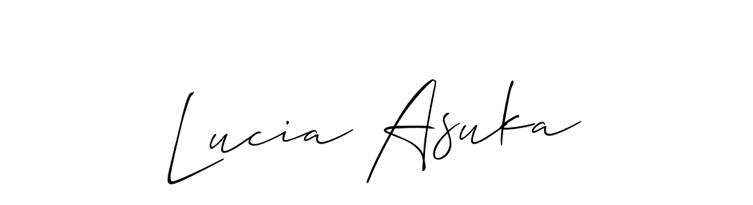 Create a beautiful signature design for name Lucia Asuka. With this signature (Allison_Script) fonts, you can make a handwritten signature for free. Lucia Asuka signature style 2 images and pictures png