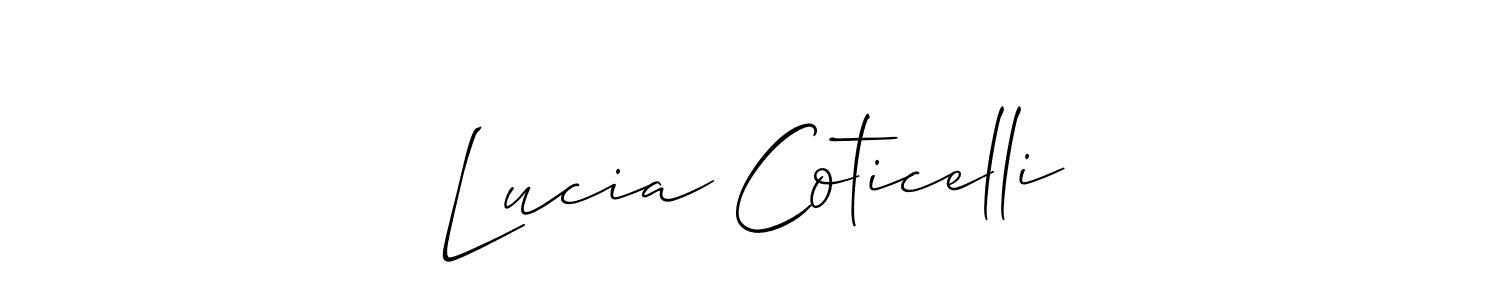 Design your own signature with our free online signature maker. With this signature software, you can create a handwritten (Allison_Script) signature for name Lucia Coticelli. Lucia Coticelli signature style 2 images and pictures png