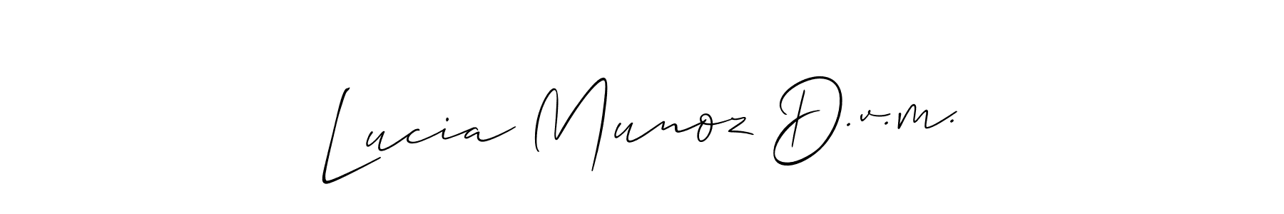 How to make Lucia Munoz D.v.m. name signature. Use Allison_Script style for creating short signs online. This is the latest handwritten sign. Lucia Munoz D.v.m. signature style 2 images and pictures png