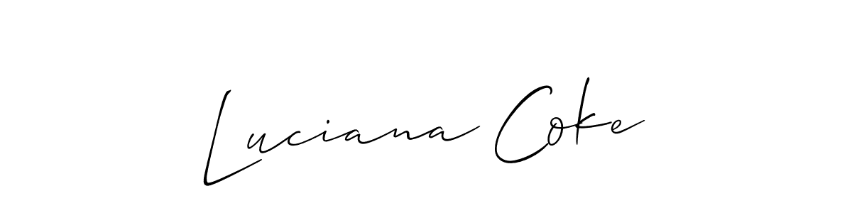 How to make Luciana Coke signature? Allison_Script is a professional autograph style. Create handwritten signature for Luciana Coke name. Luciana Coke signature style 2 images and pictures png