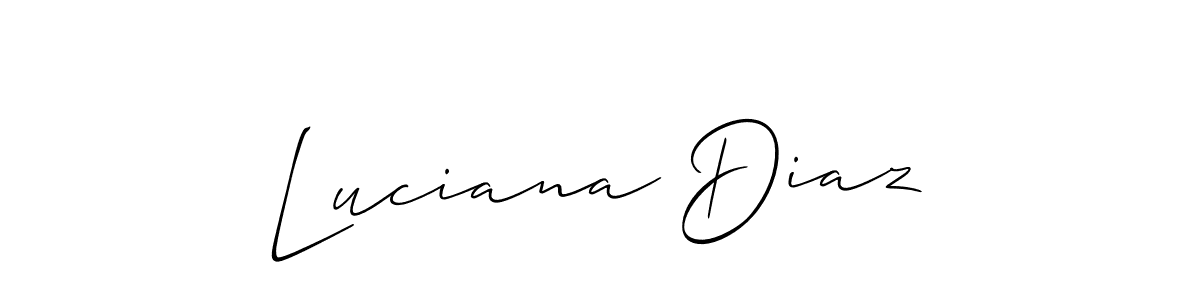 The best way (Allison_Script) to make a short signature is to pick only two or three words in your name. The name Luciana Diaz include a total of six letters. For converting this name. Luciana Diaz signature style 2 images and pictures png