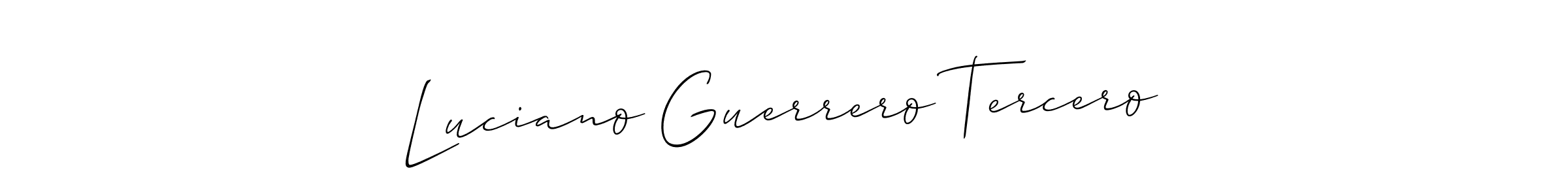 Make a short Luciano Guerrero Tercero signature style. Manage your documents anywhere anytime using Allison_Script. Create and add eSignatures, submit forms, share and send files easily. Luciano Guerrero Tercero signature style 2 images and pictures png