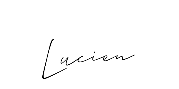 Allison_Script is a professional signature style that is perfect for those who want to add a touch of class to their signature. It is also a great choice for those who want to make their signature more unique. Get Lucien name to fancy signature for free. Lucien signature style 2 images and pictures png