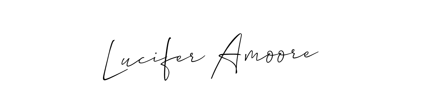 You should practise on your own different ways (Allison_Script) to write your name (Lucifer Amoore) in signature. don't let someone else do it for you. Lucifer Amoore signature style 2 images and pictures png