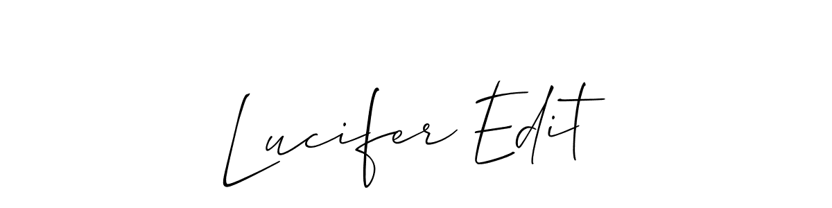 How to Draw Lucifer Edit signature style? Allison_Script is a latest design signature styles for name Lucifer Edit. Lucifer Edit signature style 2 images and pictures png