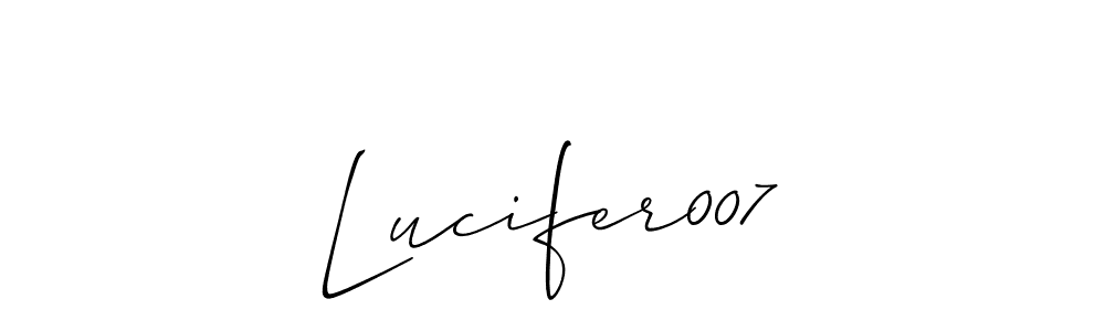 This is the best signature style for the Lucifer007 name. Also you like these signature font (Allison_Script). Mix name signature. Lucifer007 signature style 2 images and pictures png