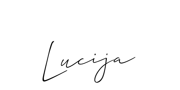 Use a signature maker to create a handwritten signature online. With this signature software, you can design (Allison_Script) your own signature for name Lucija. Lucija signature style 2 images and pictures png