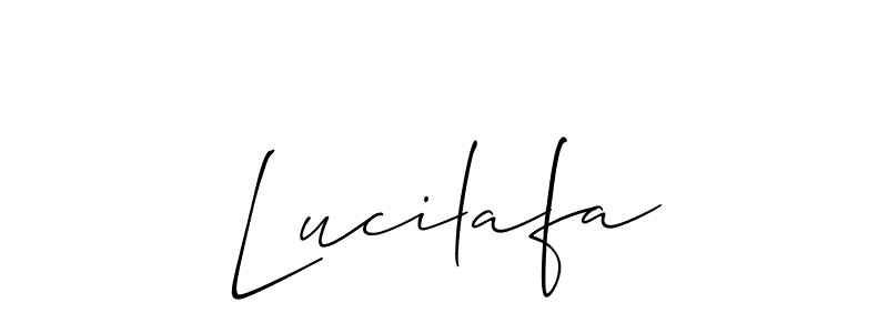 Make a beautiful signature design for name Lucilafa. With this signature (Allison_Script) style, you can create a handwritten signature for free. Lucilafa signature style 2 images and pictures png