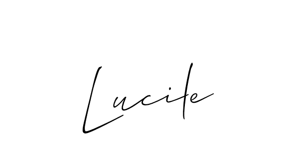 Create a beautiful signature design for name Lucile. With this signature (Allison_Script) fonts, you can make a handwritten signature for free. Lucile signature style 2 images and pictures png