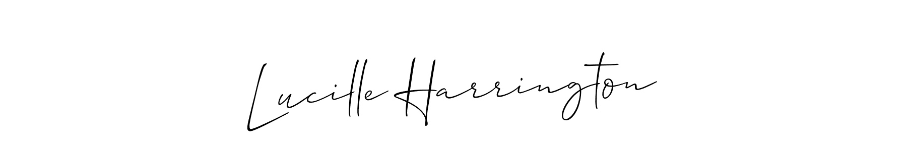 How to make Lucille Harrington name signature. Use Allison_Script style for creating short signs online. This is the latest handwritten sign. Lucille Harrington signature style 2 images and pictures png