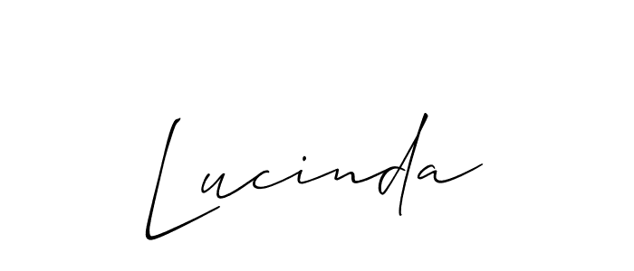 Create a beautiful signature design for name Lucinda. With this signature (Allison_Script) fonts, you can make a handwritten signature for free. Lucinda signature style 2 images and pictures png