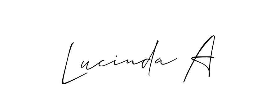 Make a beautiful signature design for name Lucinda A. With this signature (Allison_Script) style, you can create a handwritten signature for free. Lucinda A signature style 2 images and pictures png