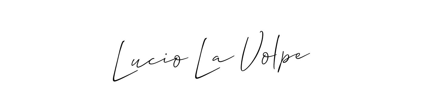 Create a beautiful signature design for name Lucio La Volpe. With this signature (Allison_Script) fonts, you can make a handwritten signature for free. Lucio La Volpe signature style 2 images and pictures png