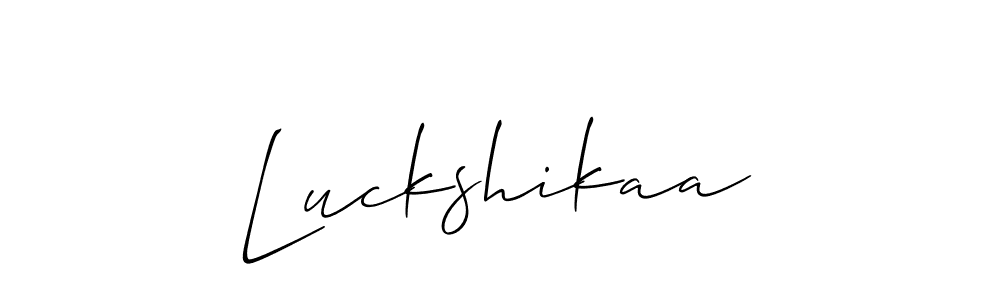 Also You can easily find your signature by using the search form. We will create Luckshikaa name handwritten signature images for you free of cost using Allison_Script sign style. Luckshikaa signature style 2 images and pictures png