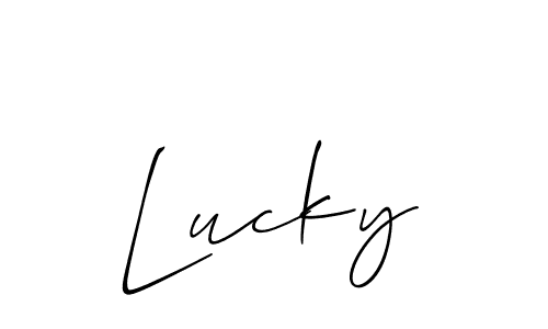 Create a beautiful signature design for name Lucky. With this signature (Allison_Script) fonts, you can make a handwritten signature for free. Lucky signature style 2 images and pictures png