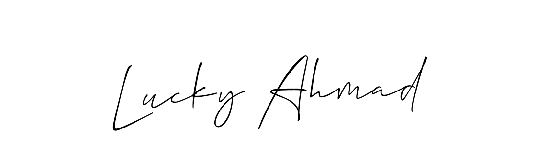This is the best signature style for the Lucky Ahmad name. Also you like these signature font (Allison_Script). Mix name signature. Lucky Ahmad signature style 2 images and pictures png