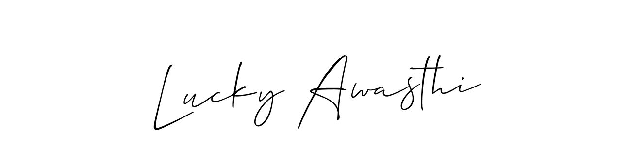 Similarly Allison_Script is the best handwritten signature design. Signature creator online .You can use it as an online autograph creator for name Lucky Awasthi. Lucky Awasthi signature style 2 images and pictures png